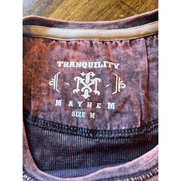 Tranquility Mayhem Pink Burnout Thermal Long Sleeve Men's Top Size Medium - Picture 5 of 8